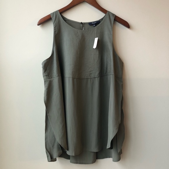 Madewell Tops - NWT Madewell 100% Silk Green Sleeveless Blouse